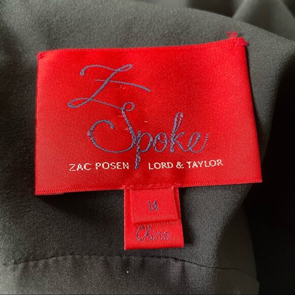 Z Spoke Zac Posen Fit and Flare Dress Lined Cocktail Party Black 14 EUC - Picture 4 of 11